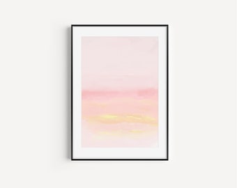 Pink orange yellow abstract art, abstract painting, abstract print, printable art, modern art, modern print, pink art, minimalist painting