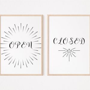 Open and closed sign, open closed, printable open sign, printable store sign, printable signs, open sign, closed sign, shop signs, sign art