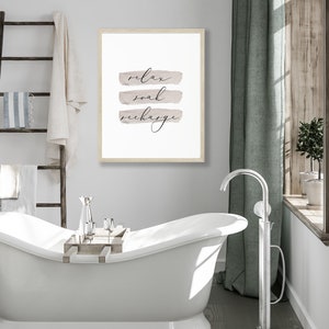 Relax Soak Recharge, Printable Bathroom Art, Printable Art, Spa Prints ...