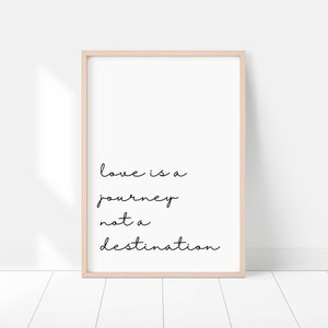 Love is a journey not a destination, love art print, love quote print, love printable, printable quotes, printable wall art, quotes art