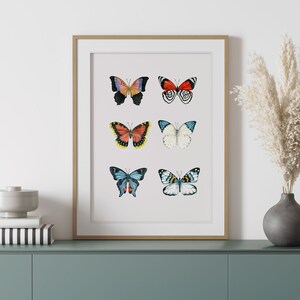 Butterfly print, butterfly art, watercolor butterflies, nature print, nature wall art, boho butterfly art, nursery wall art, girls wall art
