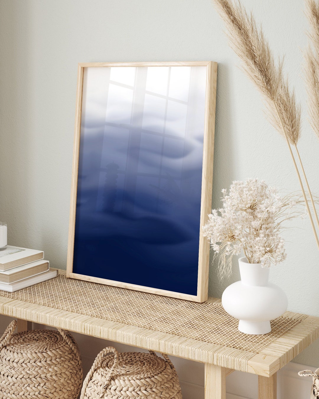 Indigo Wall Art Indigo Blue Art Print Abstract Blue Etsy