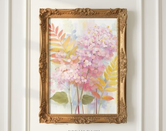 Pastel Fern Wall Art, Botanical Leaf Print, Soft Nature Artwork, Cottage Garden Wall Art Print, Calm Earthy Home Decor
