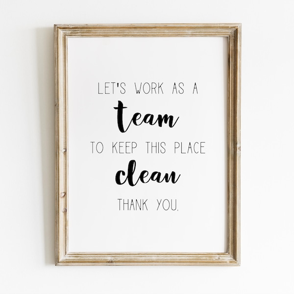 Keep Clean Sign - Etsy