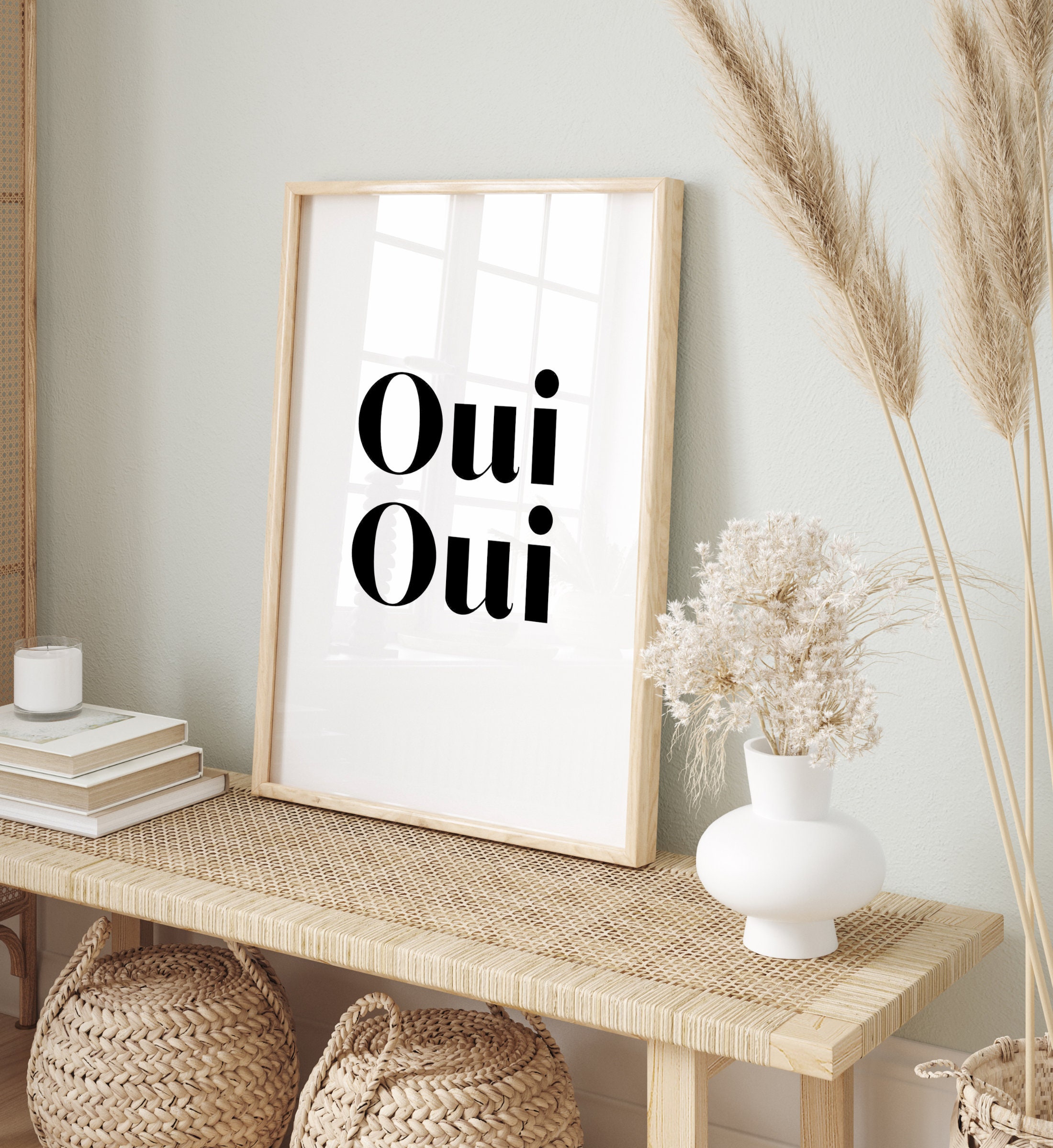 Oui Oui, French Quote Art, Printable Wall Art, French Quote Print, French Wall Art, Printable
