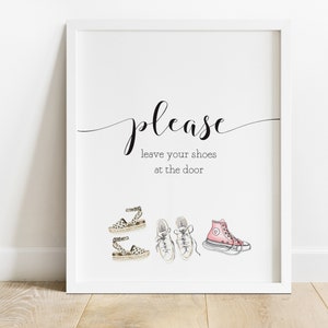 Please leave your shoes at the door, no shoes sign, shoes off sign, front door sign, entryway decor, cute room decor, cute decor, wall art