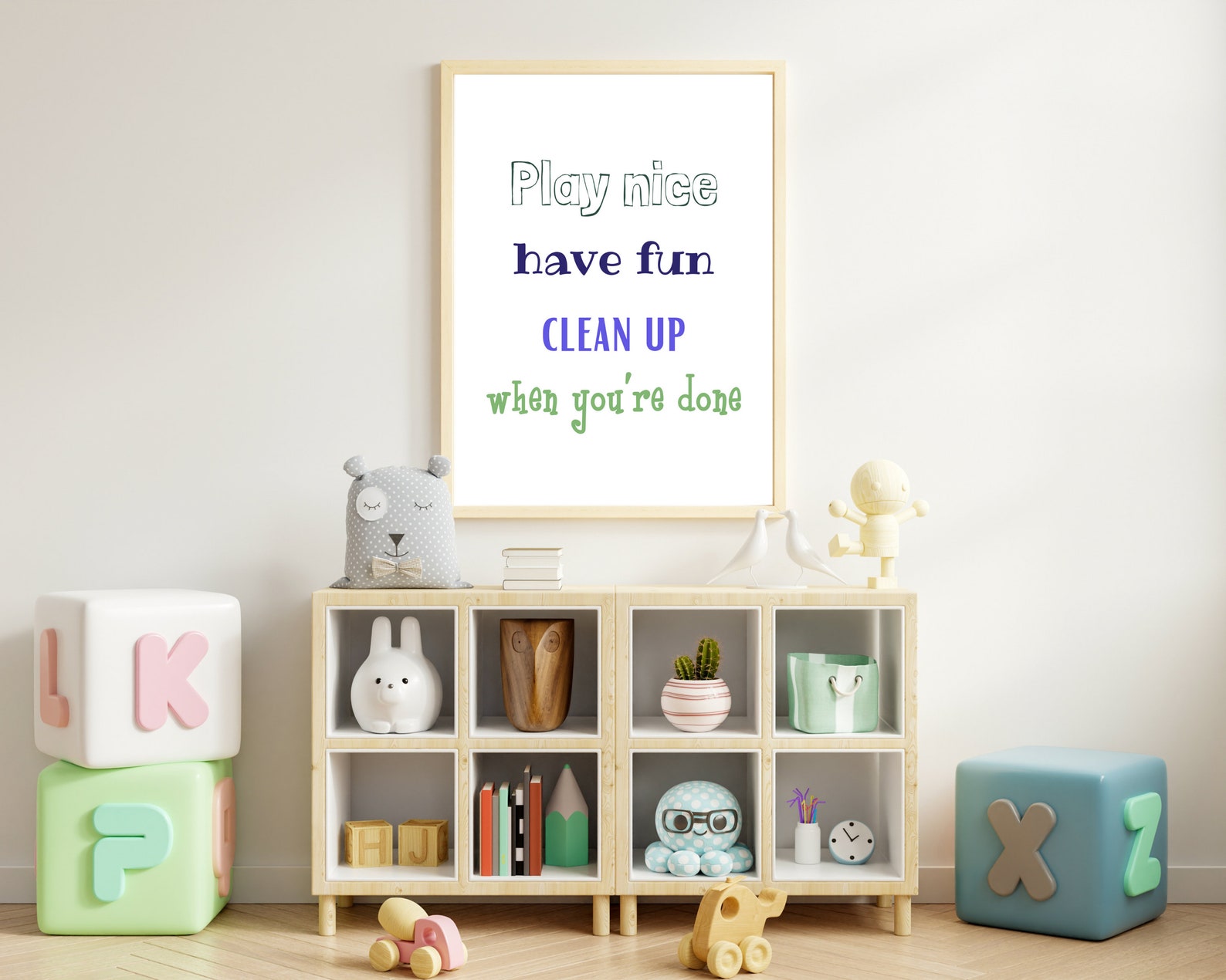 Play Nice Have Fun Clean up When You're Done, Playroom Sign, Playroom ...