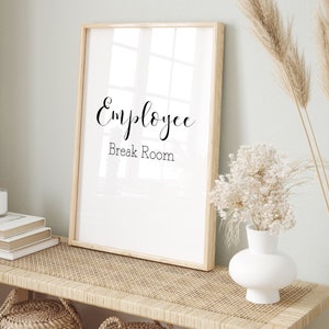 Employee Break Room Sign, Break Room Sign, Office Sign, Teacher Sign ...