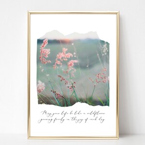 Citation De Fleurs Sauvages Tirage Dart De Ligne De Mandala Etsy France