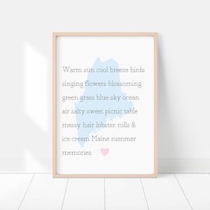 Maine kunst, Maine citaat, gedicht kunst, Maine gedicht, Maine print, Maine poster, afdrukbare quote, afdrukbare kunst, quote art, quote print, Maine sign