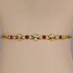 The 18K Yellow Gold Fine Ruby And Diamond Bracelet