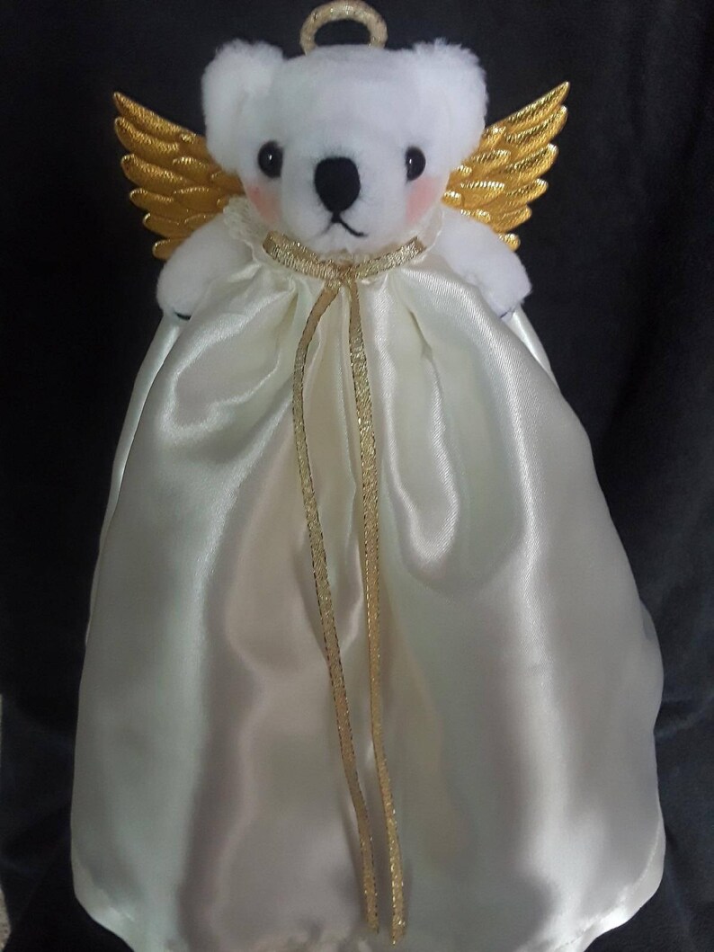 Christmas Teddy Bear Angel Tree Topper Etsy