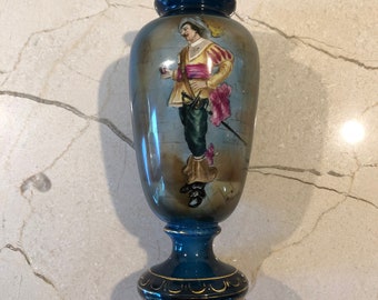 Rare Miniature 6" Mid to Late 19th Century Ernest Meissonier Hand Painted Vase