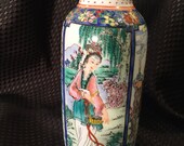 Rare Asian Eggshell Exquisitely Painted Qing Dynasty Four Panel Very Small 6 quot Vase