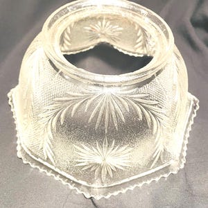 Antique Starburst Gas Light Fixture Shade with 4” Fitter and 8” Diameter