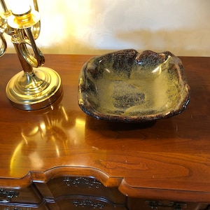 Heavy Ceramic Pottery Art Dish Signed in Braille