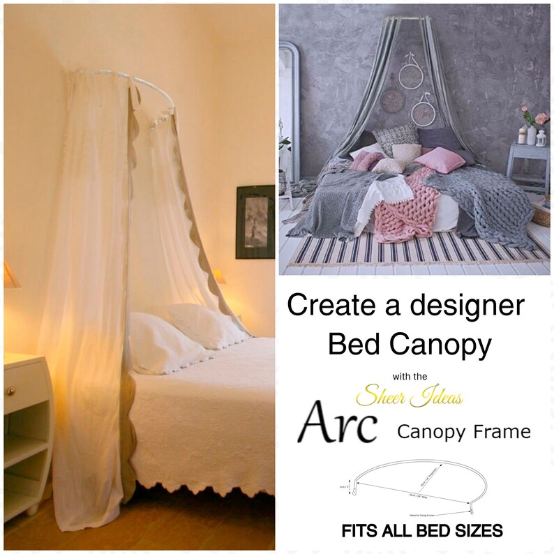 Arc Bed Canopy Frame Corona Coronet Curved Wall Fix Metal Image 0