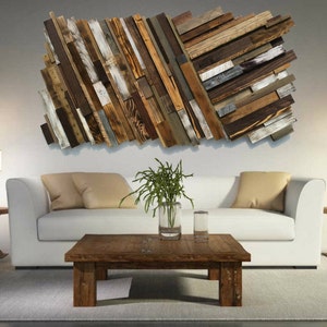 Reclaimed Wood Wall Art *FREE SHIPPING* Rustic Art, Abstract Wood Art, Geometric Wall Art, Geometric Wood Art, Modern Wood Art, Diagonal Art