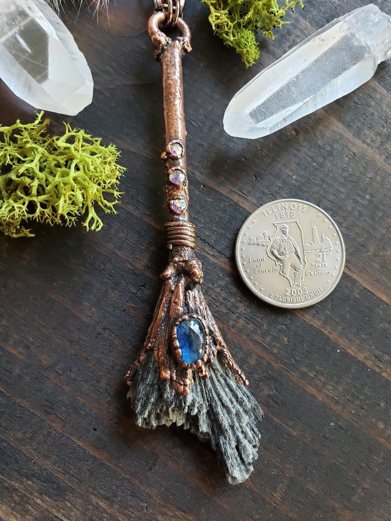 Kyanite Witches Broom Copper Necklace Copper Jewelry Etsy