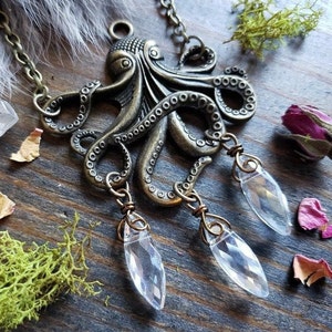 Steampunk Octopus Necklace | Statement Necklace | Ocean Inspired Necklace | Steampunk Jewelry | Octopus Necklace | One of a Kind Necklace
