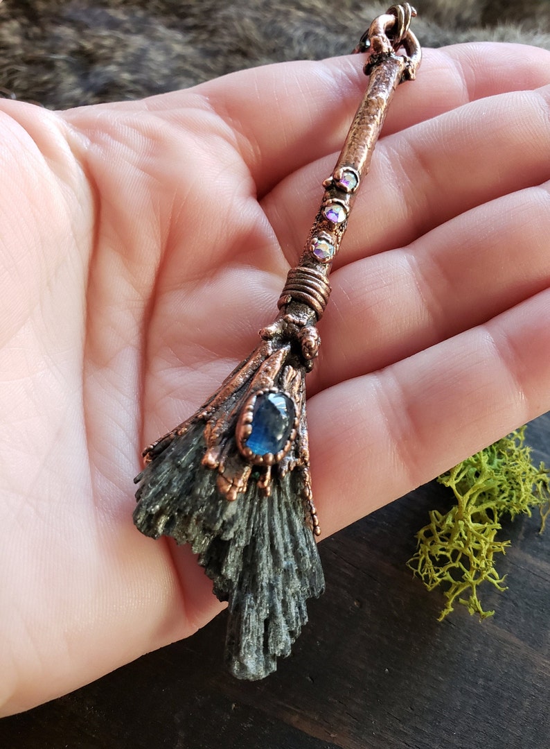Kyanite Witches Broom Copper Necklace Copper Jewelry Etsy
