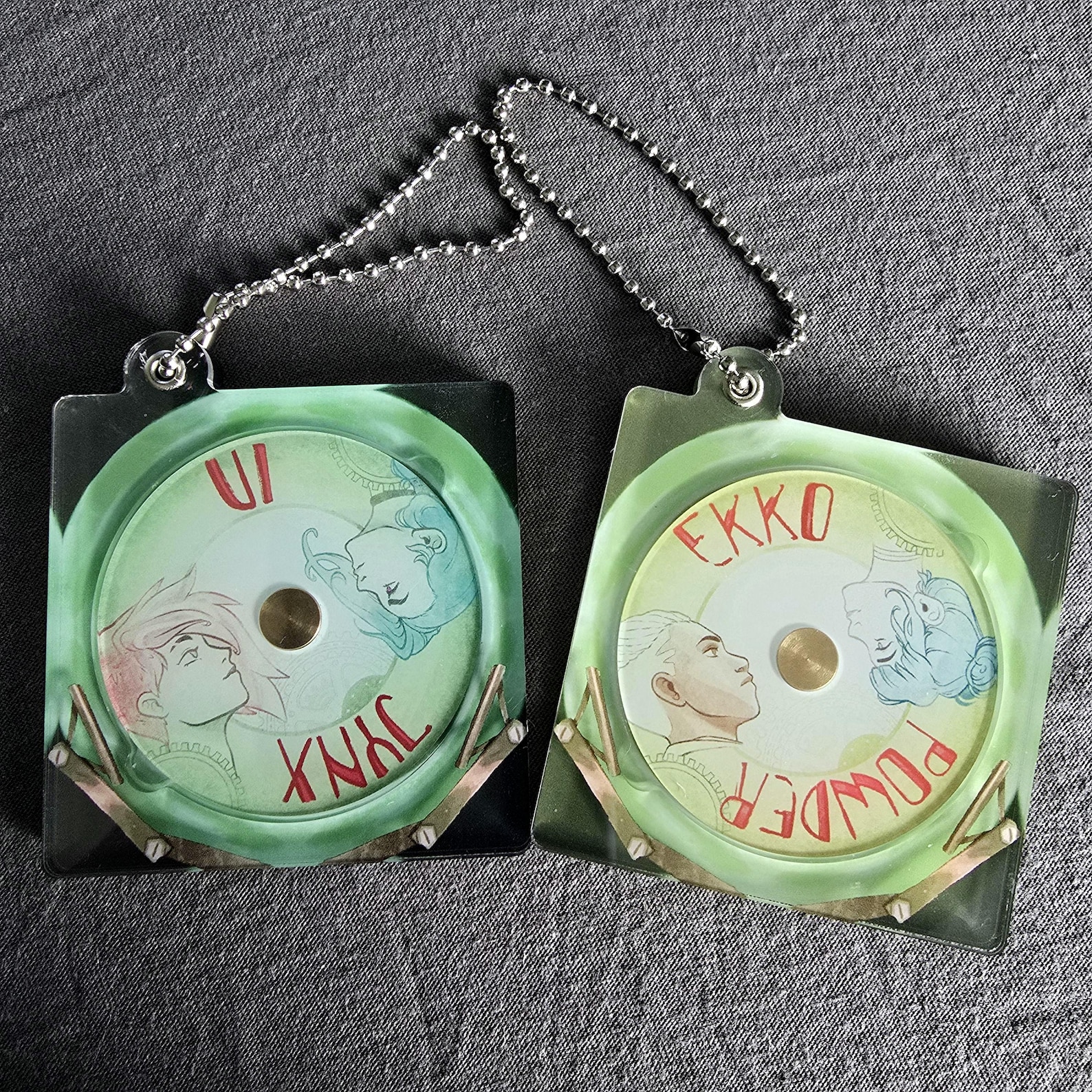 Powder Key Chain Ekko and Powder Record Keychain - Etsy