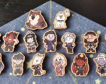 BG3 Wooden Pins (17 Characters!)