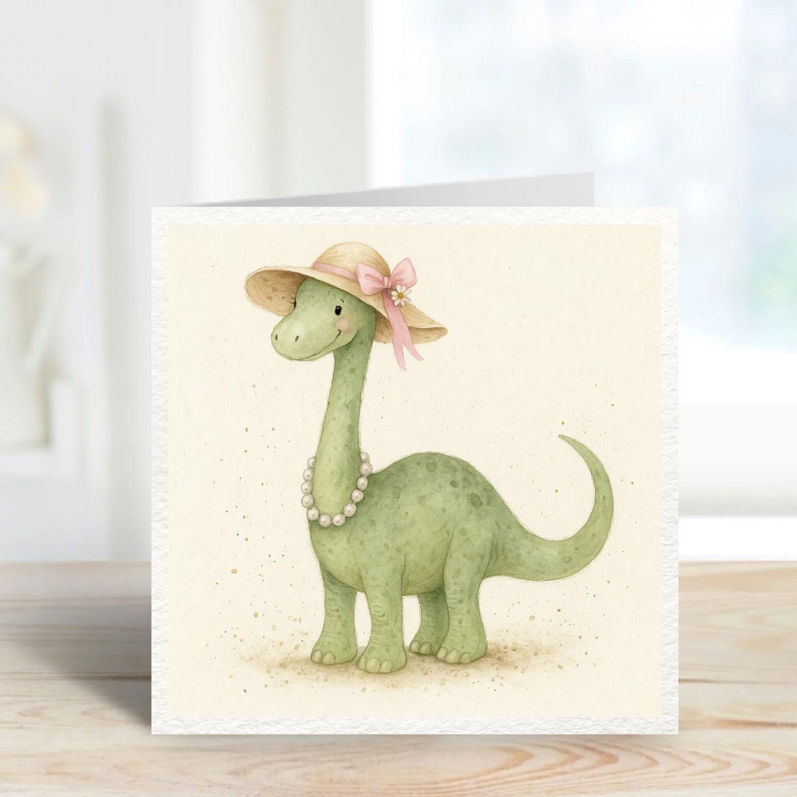 Brontosaurus Card Cute Dinosaur Greeting Card, Brontosaurus Card, Dinosaur Birthday Card ...
