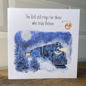 Polar Express Tema Biglietto di auguri di Natale vuoto - Idea regalo - Personalizza