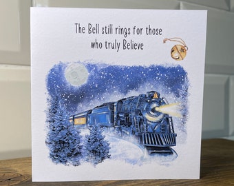 Polar Express Theme Blank Christmas Greeting Card - Gift Idea - Personalise