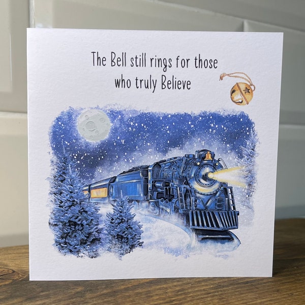 Polar Express Theme Blank Christmas Greeting Card - Gift Idea - Personalise