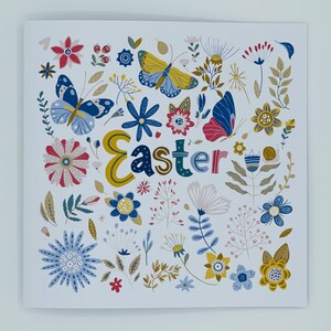 Biglietto di Pasqua con busta, floreale - Biglietti di Pasqua - primavera - farfalla - boho