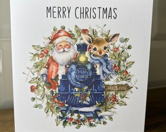 Polar Express Theme Blank Christmas Greeting Card - Gift Idea - Personalise