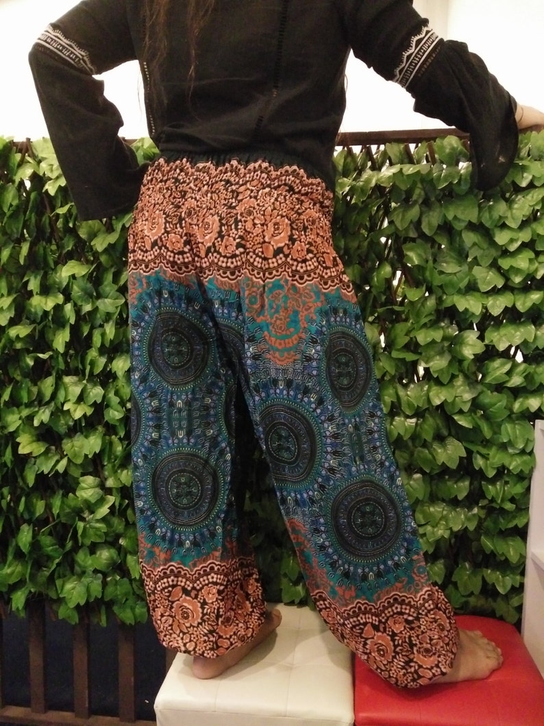 PLUS SIZE XXL hippie pants hobo pants flower pants in Green Etsy
