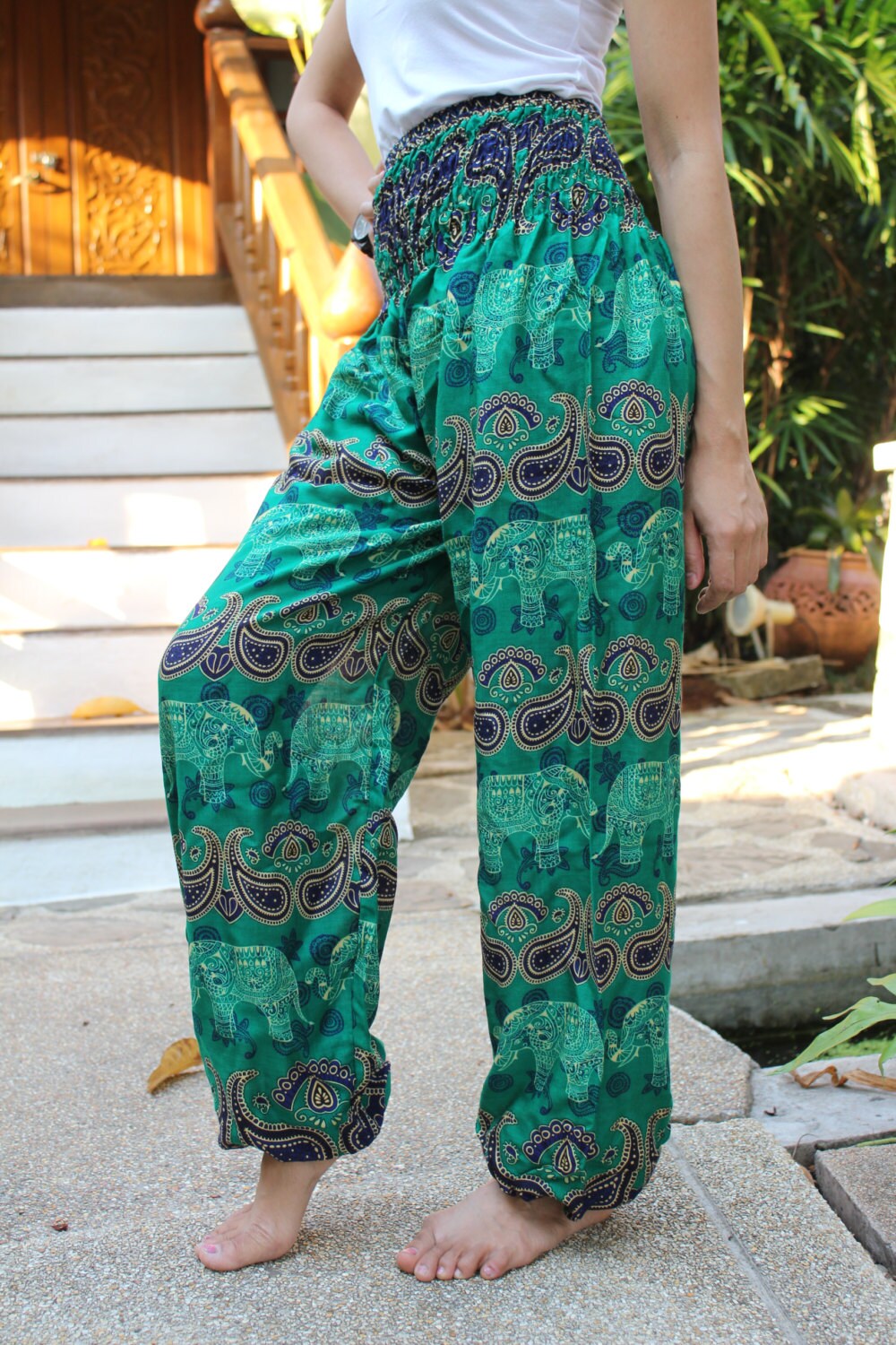 Hippie pants harem pants elephant pants boho pants green Etsy