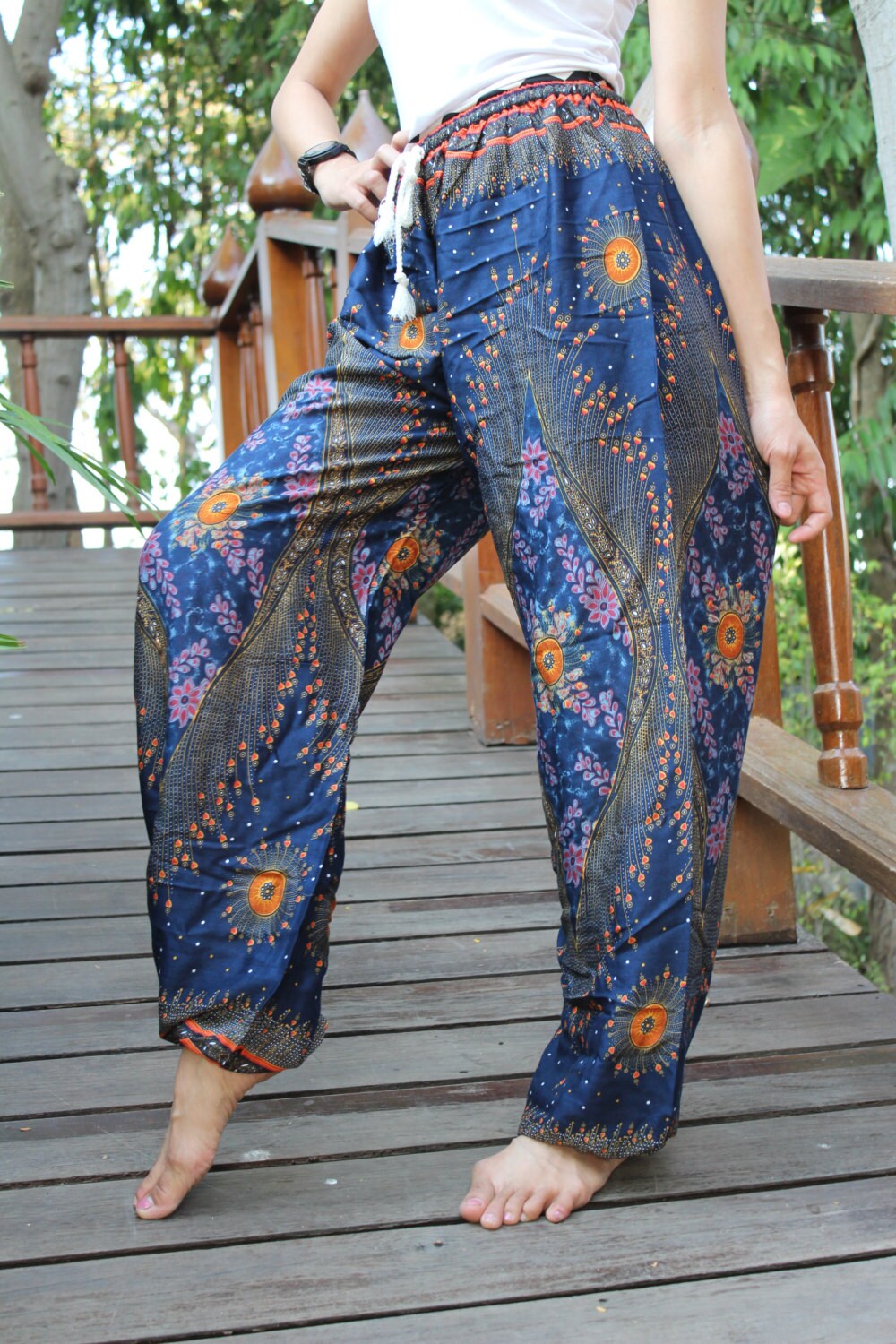 Hippie Pants Hobo Pants Harem Pants Peacock Pants Unisex Dark - Etsy