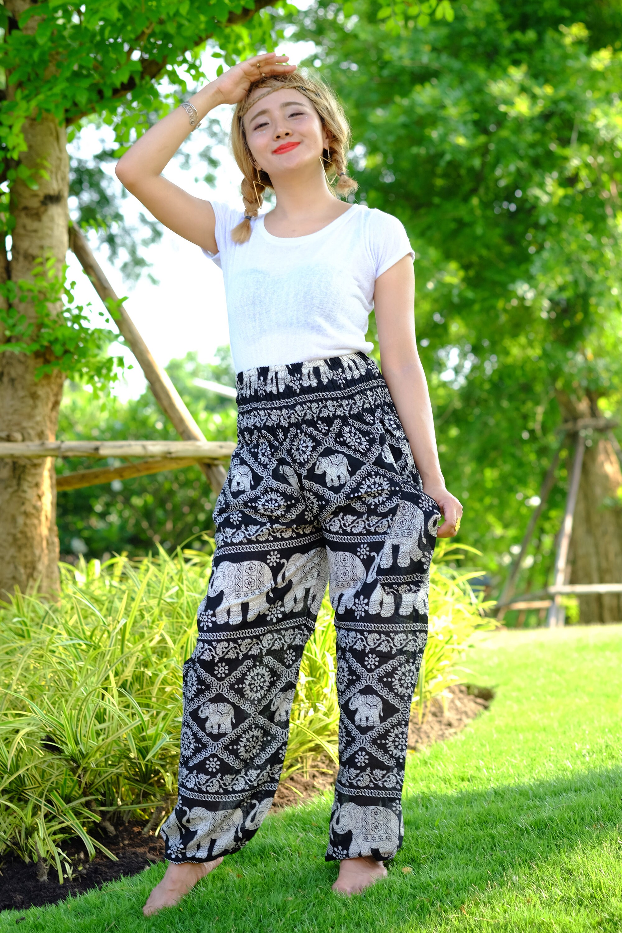 black hippie pants