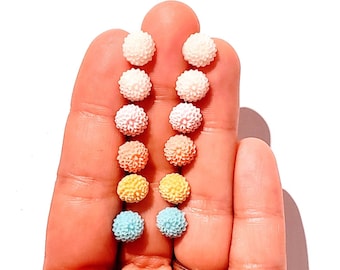 Marigold Earrings - Hypoallergenic Metal Free - Sensitive Ears - Pastel Colours - Flower Studs - Minimalist Jewelry - Floral Girls Earrings