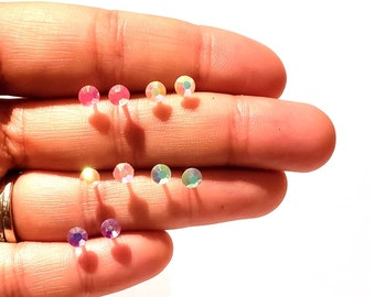 Jelly Rhinestone Stud Earrings / Hypoallergenic Metal Free / Second Earring / Tiny Earrings / Small Studs / Baby Earrings / Toddler Earrings