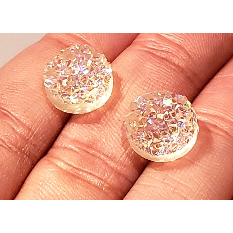 Bridal Studs Sparkly Studs Anniversary Gift Bridesmaid Gift Crystal Geode Earrings For Sensitive Ears Holiday Earrings Gemstone Studs