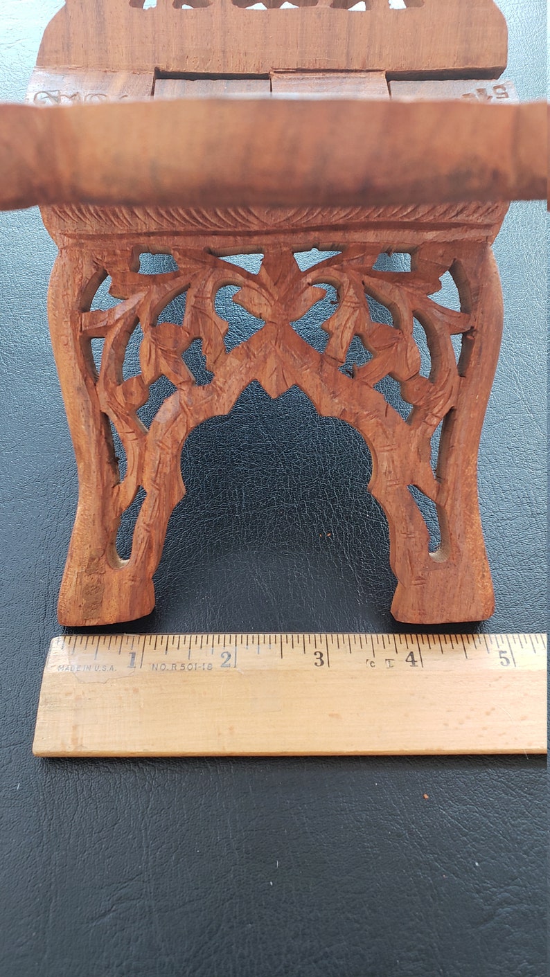 Carved Wood Book Stand, Folding Book Display, Made in India - Etsy