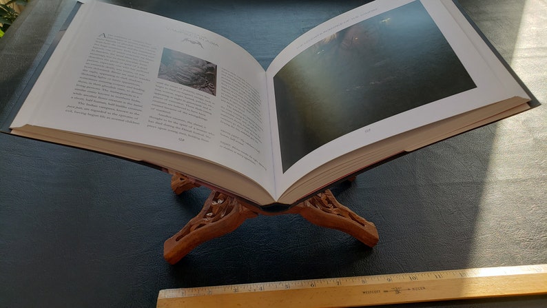 Carved Wood Book Stand, Folding Book Display, Made in India - Etsy
