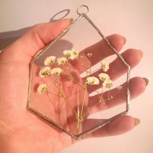 Baby&#39;s adem Gypsophilia muur raam opknoping natuurlijke geperste bloemen gebrandschilderd glas pasgeboren cadeau huis liefde bruiloft baby natuur terrarium