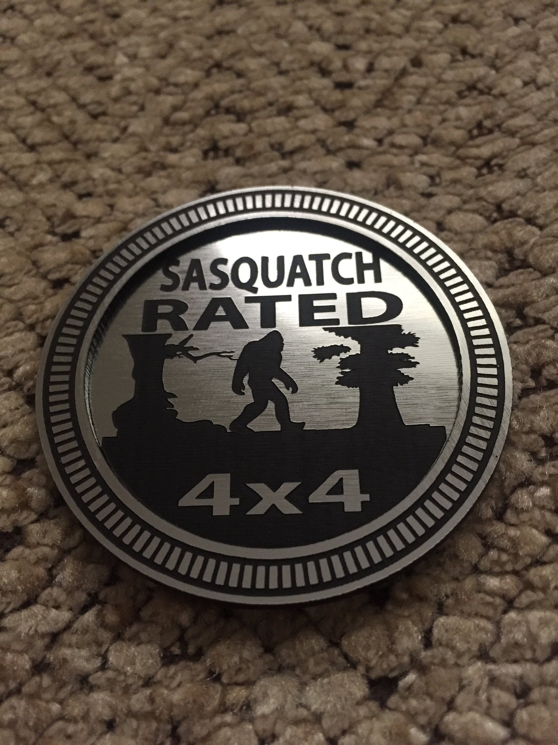 Jeep Wrangler Custom Emblem Trail Rated Badge Sasquatch Etsy