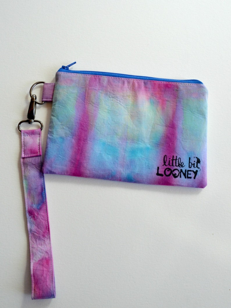 ice dyed stocking stuffer OOAK one of a kind gift gifts under 25 Rainbow hand dyed wallet tie dye clutch wallet