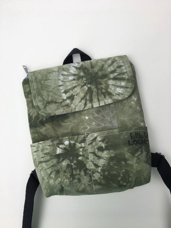 olive green mini backpack