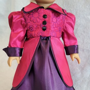18 Inch Doll Historical Regency Era Embroidered Coat and Matching Gown