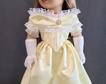 18 Inch Doll Historical 1860's Five-Piece Ballgown Set