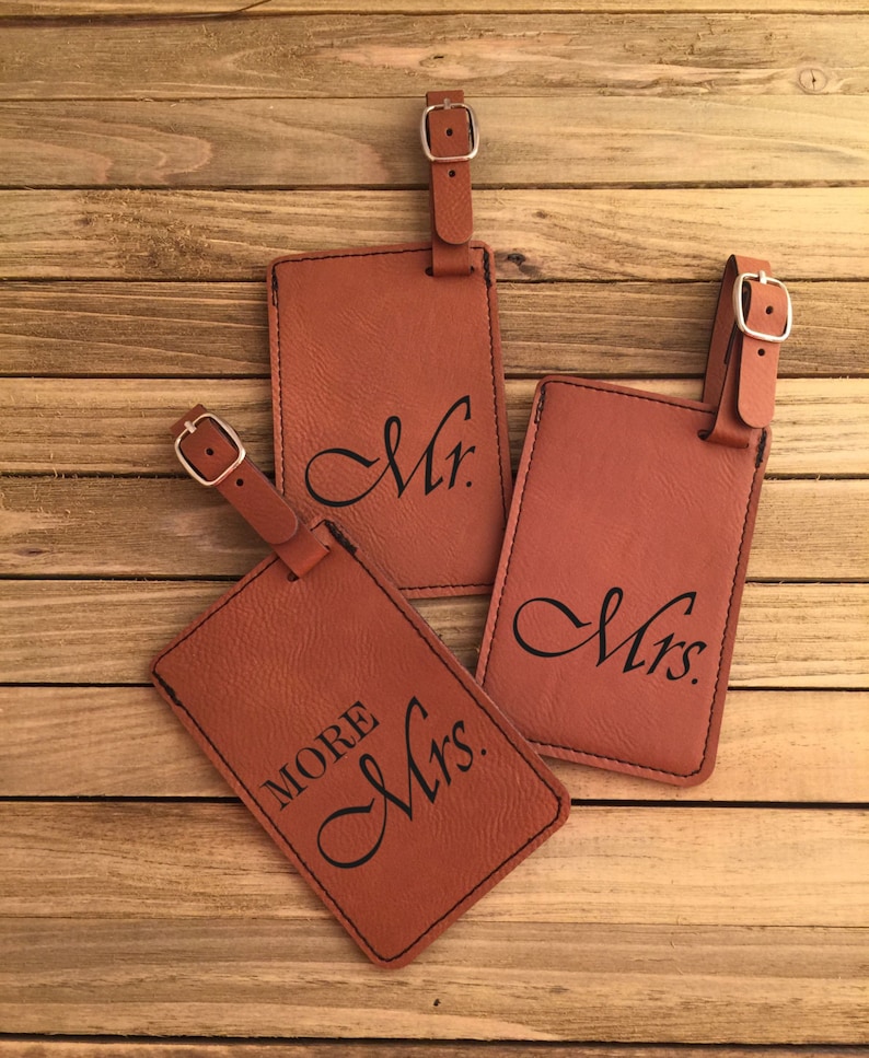 Engraved Luggage Tag Gift for Him Gift for Her PAIR- Leatherette Custom Monogram Luggage Tag Set Personalized luggage tag,Luggage Tag