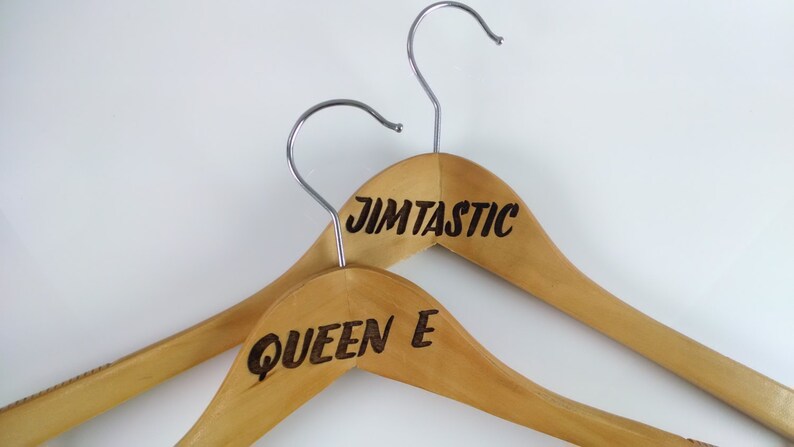 CHRISTMAS SALE Set of 2 Personalized Engraved Hangers for Married Couple VALENTINE/'S Day wedding gifts